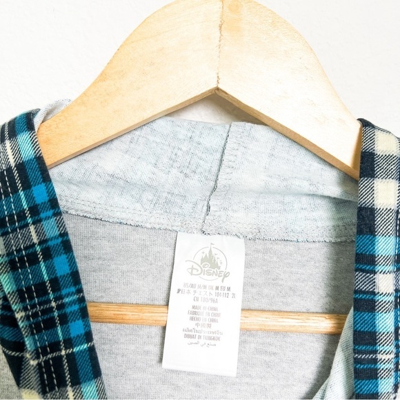 Disney The Haunted Mansion Layered Look Pullover Hoodie plaid size medium grunge - Picture 5 of 7